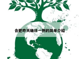 合肥昨天确诊一例的简单介绍